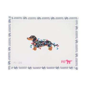 Dachshund Wrapped in Lights
