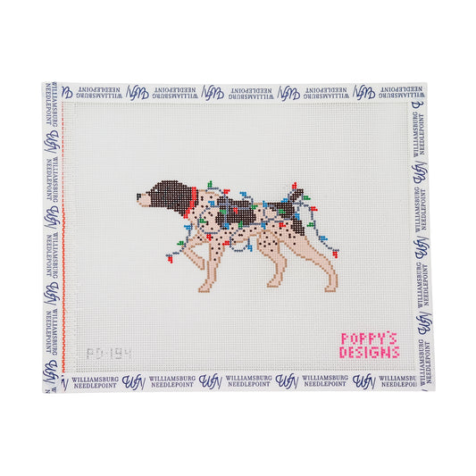 German Shorthaired Pointer Wrapped in Lights