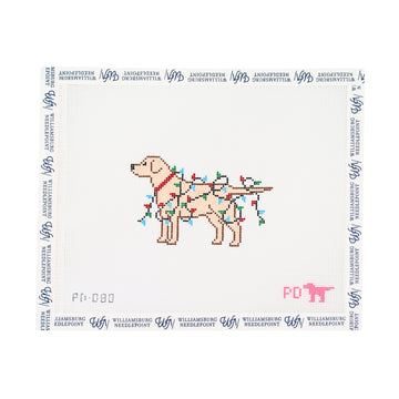Yellow Lab Wrapped in Lights
