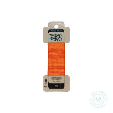 Silk Ribbon 4mm 101 Overdyed Blazing Orange