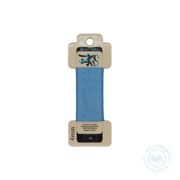 Silk Ribbon 4mm 33 Silver Lake Blue