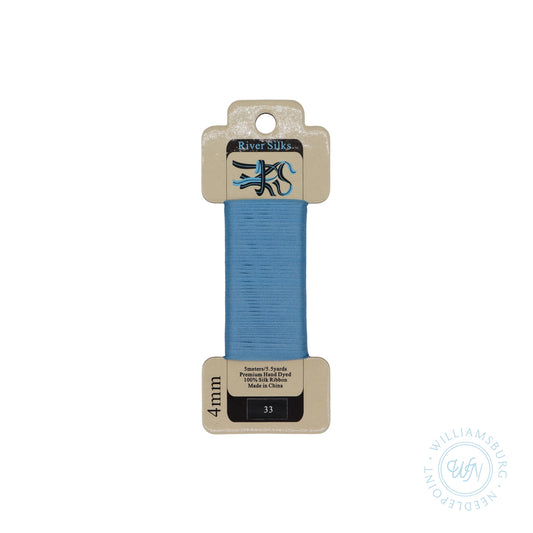 Silk Ribbon 4mm 33 Silver Lake Blue