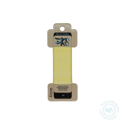 Silk Ribbon 4mm 47 Yellow Cream