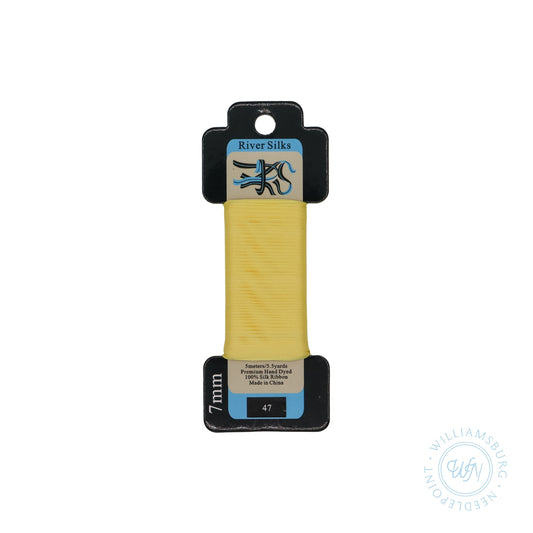 Silk Ribbon 7mm 47 Yellow Cream