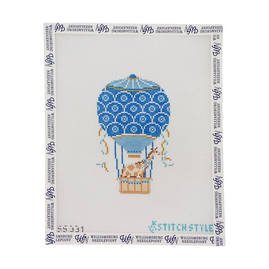 Light Blue Hot Air Balloon With Giraffe