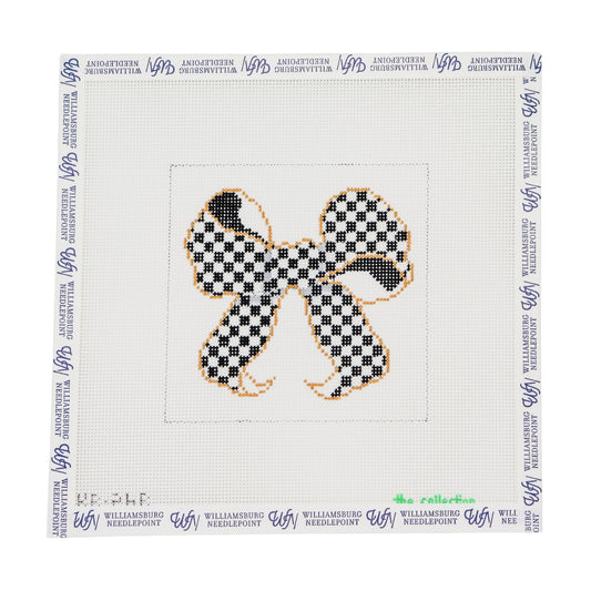 Small Black And White Bow 5 x 5 Square