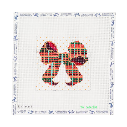 Small Plaid Bow 5 X 5 Square