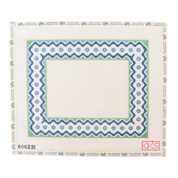 Ric Rac Picture Frame - Blue and Green 5x7