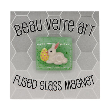 White Bunny Fused Glass Needleminder