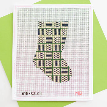 Boho mini stocking - blue/green